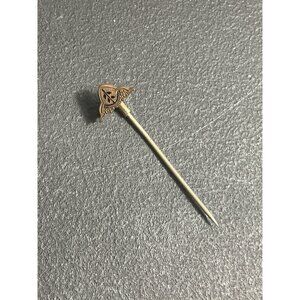 Vintage Masonic Lapel Pin Small Gold Tone Metal Fraternal Organization Emblem St